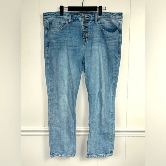 Torrid High-Rise Straight Denim Jeans Split Hem Size 16R - Picture 1 of 8